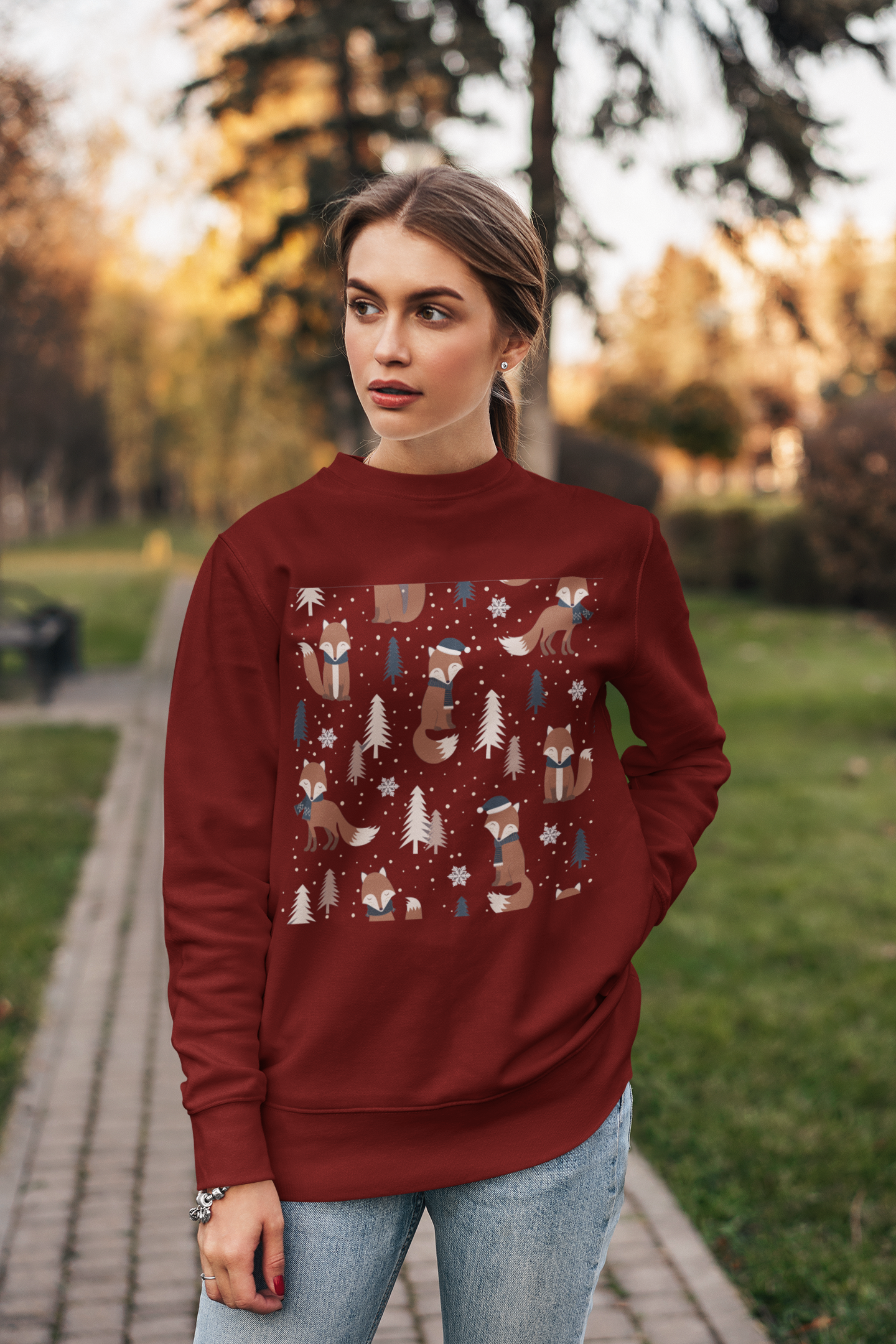 Maroon top sweatshirt women's