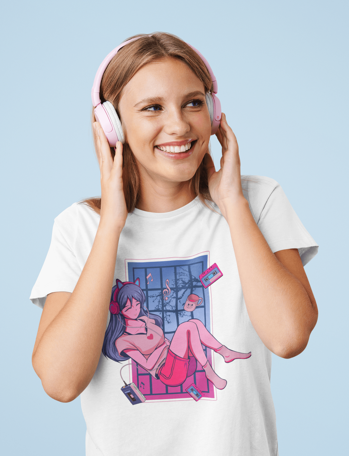 Pink headset online girl