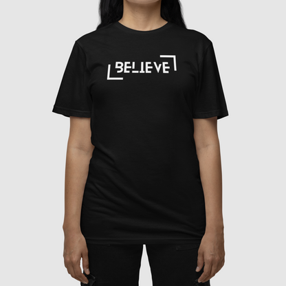 Believe Unisex Black Oversized T-Shirt  | Ashish Mishra Collection | ATOM NEW YORK