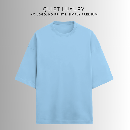 Terry (280 GSM) Quiet Luxury Baby Blue Oversize T-Shirt For Men