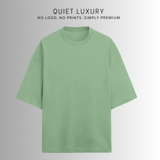 Terry (280 GSM) Quiet Luxury Jade Oversize T-Shirt For Men