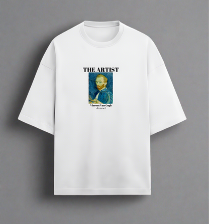 Terry (280 GSM) Vincent Van Gogh White Oversize T-Shirt For Men