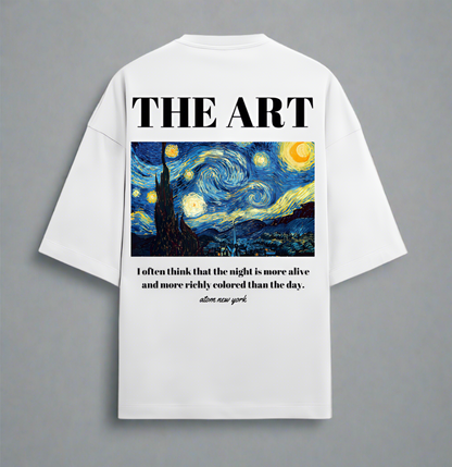 Terry (280 GSM) Vincent Van Gogh White Oversize T-Shirt For Men