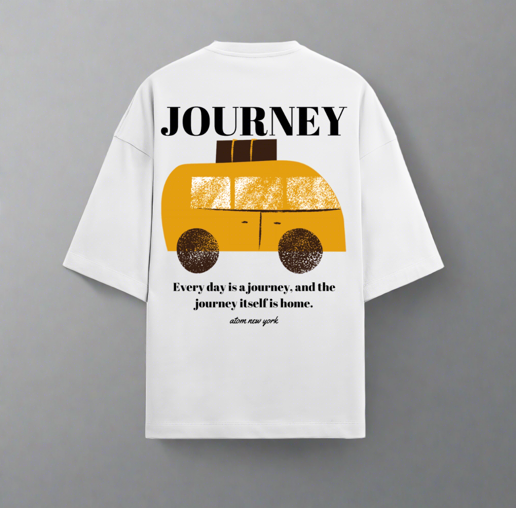 Terry (280 GSM) Journey White Oversize T-Shirt For Men