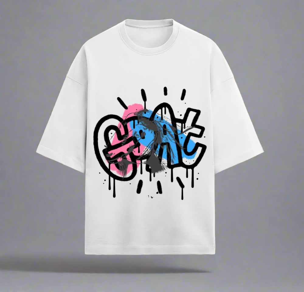 Terry (280 GSM) GOAT White Oversize T-Shirt For Men