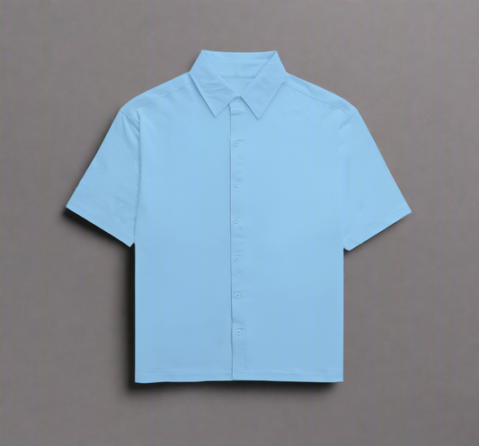 ATOM Quiet Luxury Unisex Oversized Baby Blue Shirt