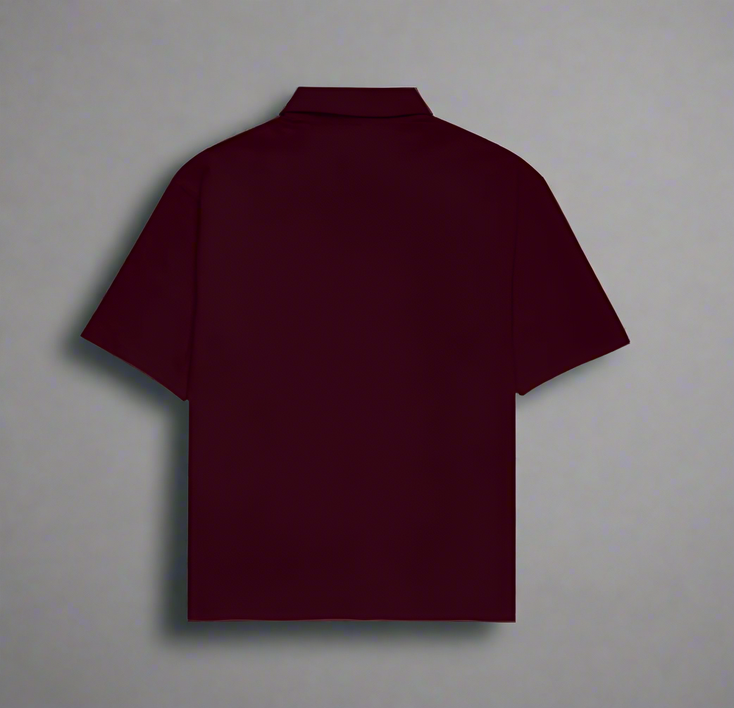 ATOM Quiet Luxury Unisex Oversized Maroon Shirt