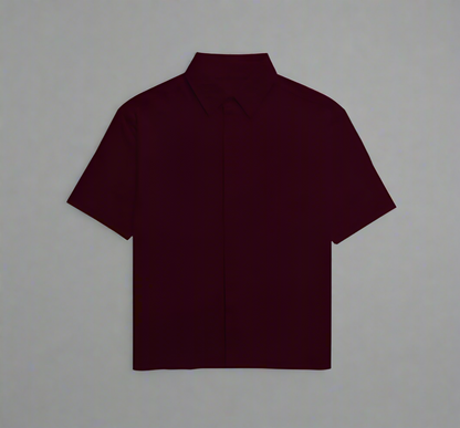 ATOM Quiet Luxury Unisex Oversized Maroon Shirt