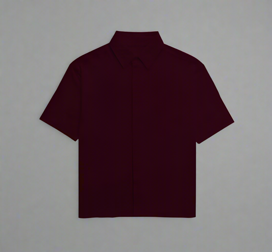 ATOM Quiet Luxury Unisex Oversized Maroon Shirt