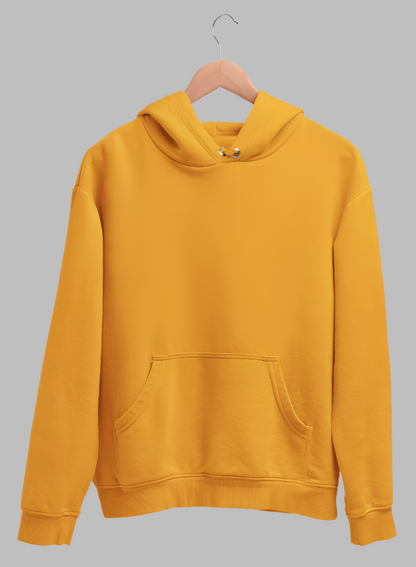 Quiet Luxury Pure Cotton Golden Yellow Hoodie For Men