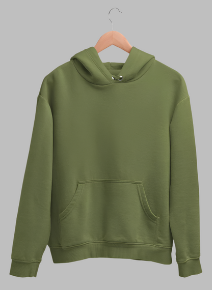 Quiet Luxury Pure Cotton Olive Green Hoodie For Men