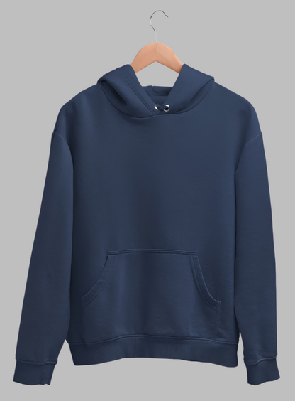 Quiet Luxury Pure Cotton Navy Blue Hoodie For Men