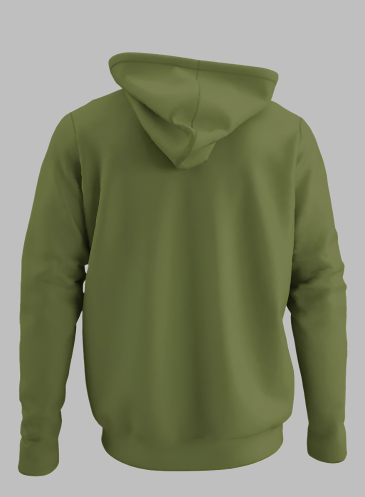 Quiet Luxury Pure Cotton Olive Green Hoodie For Men