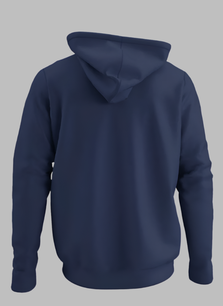 Quiet Luxury Pure Cotton Navy Blue Hoodie For Men