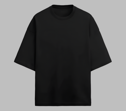 Terry (280 GSM) Quiet Luxury Black Oversize T-Shirt For Men