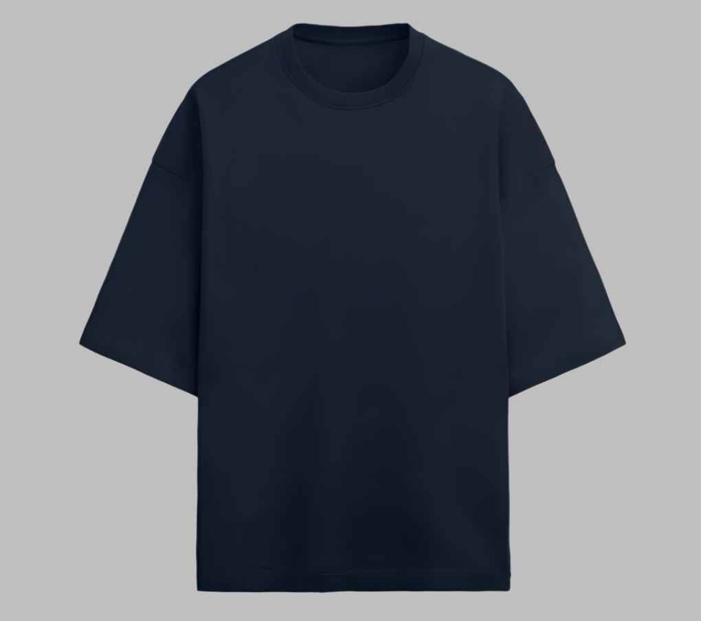 Terry (280 GSM) Quiet Luxury Navy Blue Oversize T-Shirt For Men