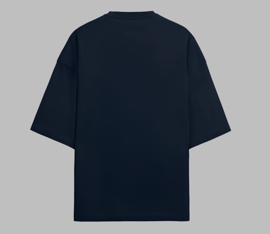 Terry (280 GSM) Quiet Luxury Navy Blue Oversize T-Shirt For Men