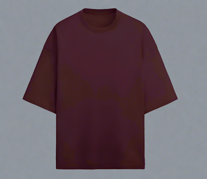 Terry (280 GSM) Quiet Luxury Maroon Oversize T-Shirt For Men