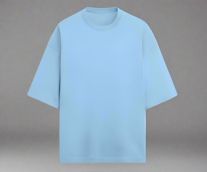 Terry (280 GSM) Quiet Luxury Baby Blue Oversize T-Shirt For Men