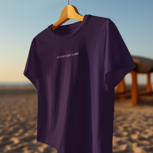 ATOM NEW YORK ESSENTIAL Purple Oversized T-Shirt For Men