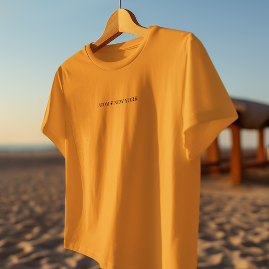 ATOM NEW YORK ESSENTIAL Golden Yellow Oversized T-Shirt For Men