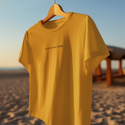 ATOM NEW YORK ESSENTIAL Mustard Yellow Oversized T-Shirt For Men