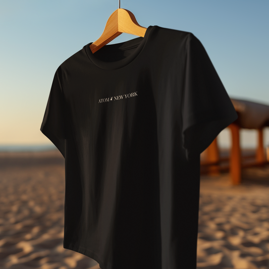 ATOM NEW YORK ESSENTIAL Black Oversized T-Shirt For Men