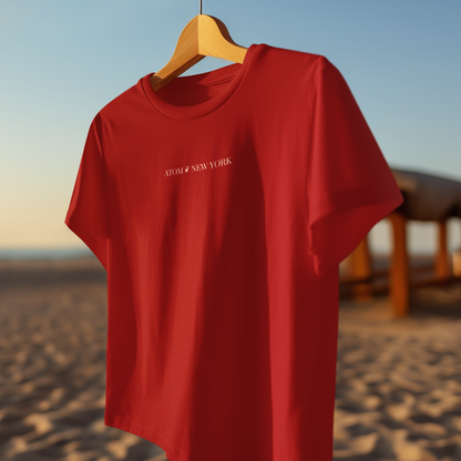 ATOM NEW YORK ESSENTIAL Red Oversized T-Shirt For Men