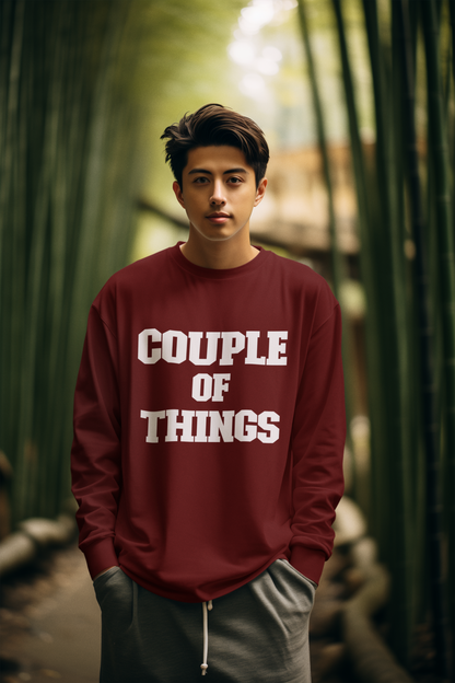 Couple Of Things White College Font Maroon Unisex Sweatshirt | RJ Anmol Collection