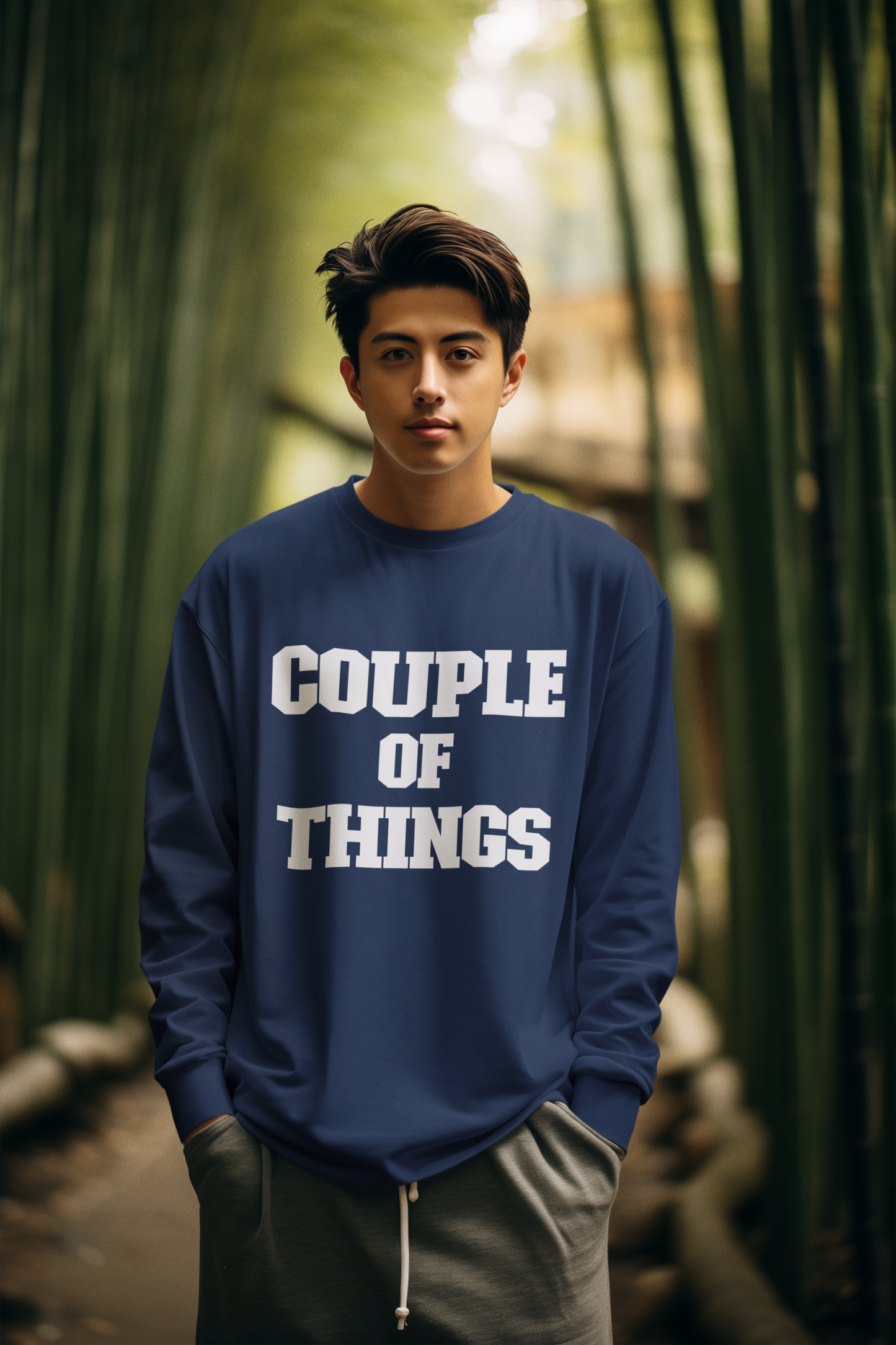 Couple Of Things White College Font Navy Blue Unisex Sweatshirt | RJ Anmol Collection