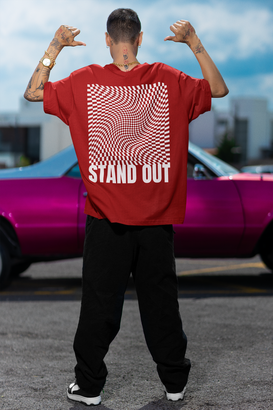 Stand Out Red Oversized T-Shirt For Men
