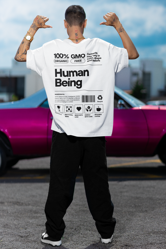 Human Being White Oversized T-Shirt For Men