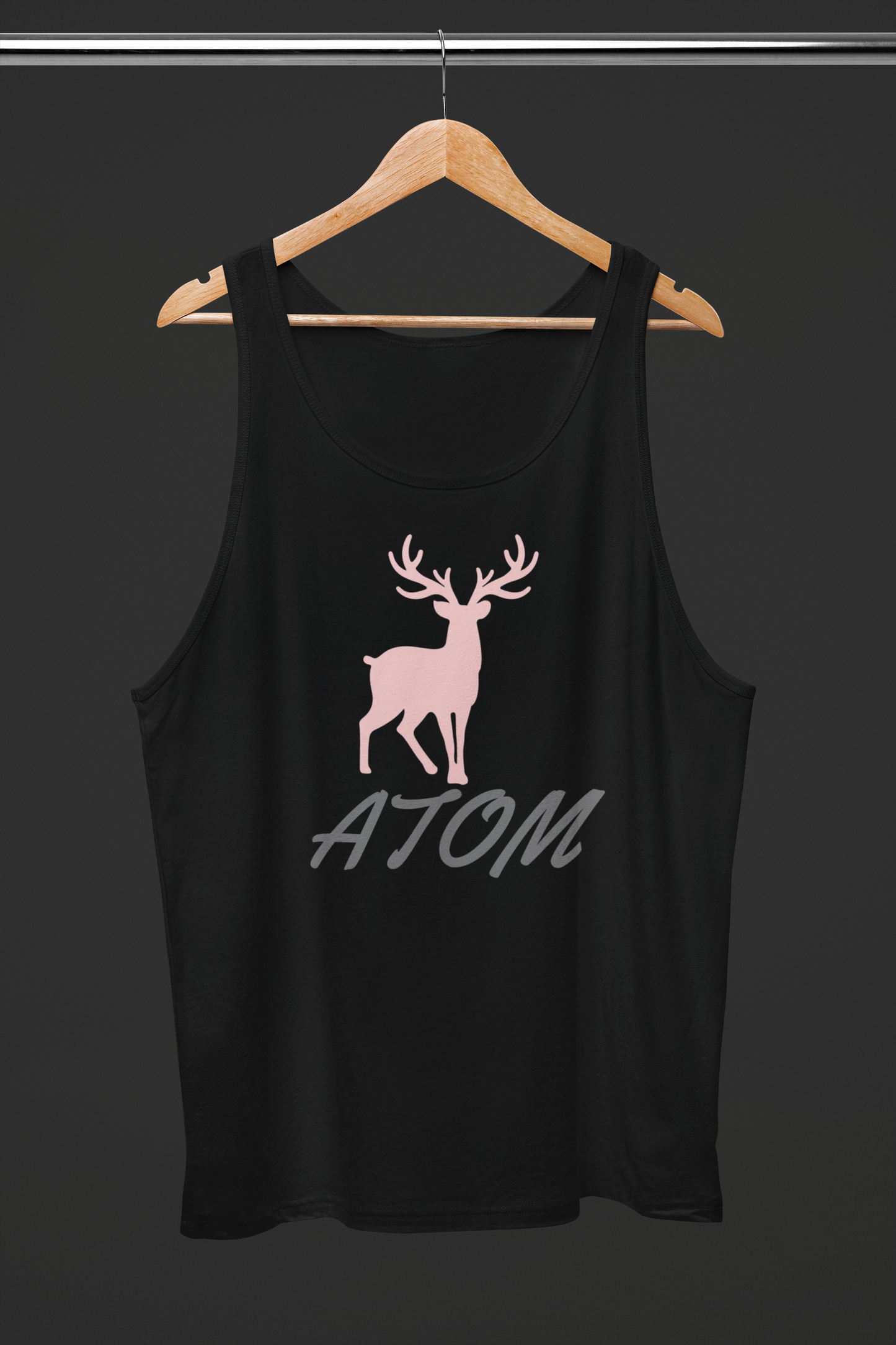 ATOM Light Pink Mascot Black Tank Top For Women