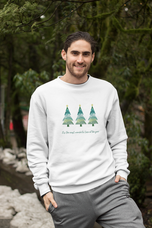 Christmas Trees White Sweatshirt For Men