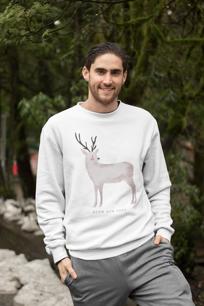 ATOM Reindeer Winter White Sweatshirt For Men