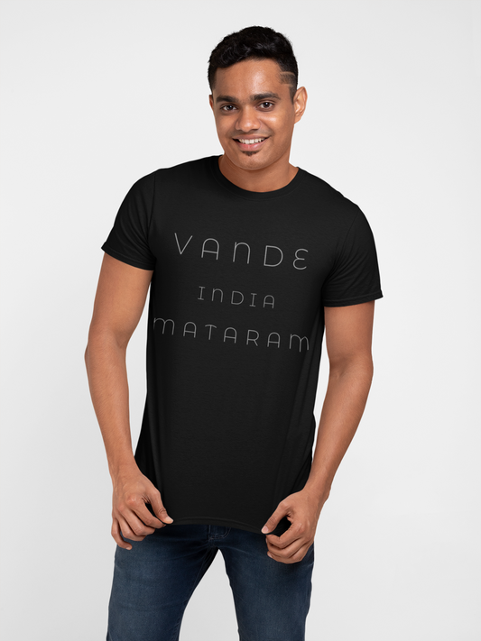 R-Day Special All Over Print Black T-Shirt For Men