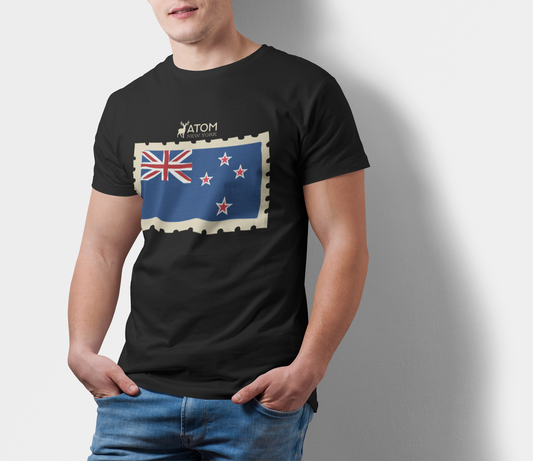 ATOM Signature Australia Flag Black T-Shirt For Men