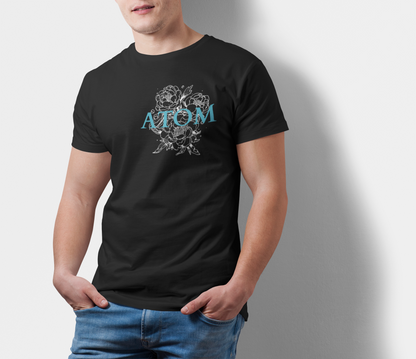 ATOM Signature Flowery Pocket Black T-Shirt For Men