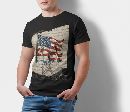 ATOM Signature American History Black T-Shirt For Men