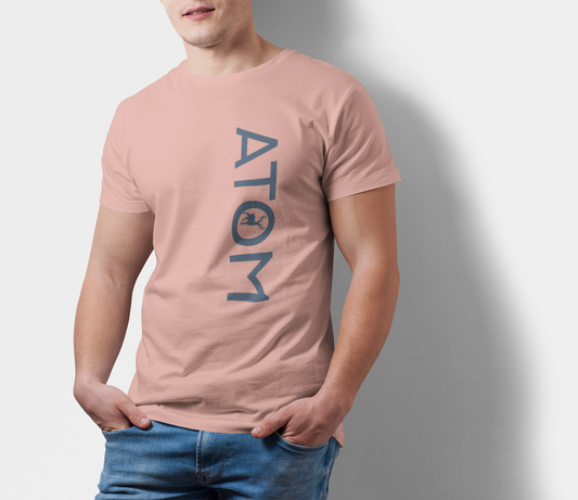 ATOM Signature Vertical Logo Peach T-Shirt For Men