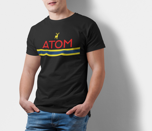 ATOM Signature Stripe Black T-Shirt For Men