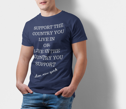 ATOM Signature Support The Country You Live In Navy Blue T-Shirt For Men