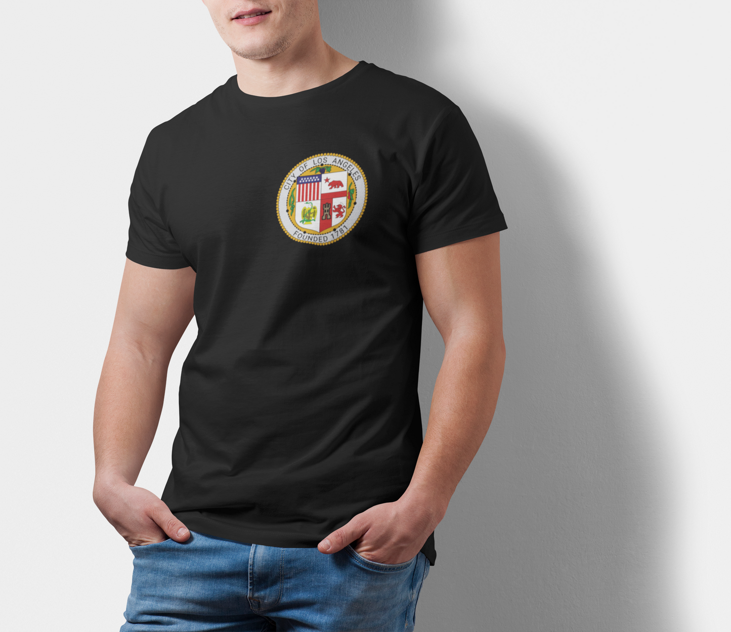 ATOM Signature City Of Los Angeles Black T-Shirt For Men