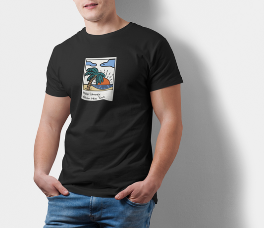 ATOM Signature Hello Summer Black T-Shirt For Men