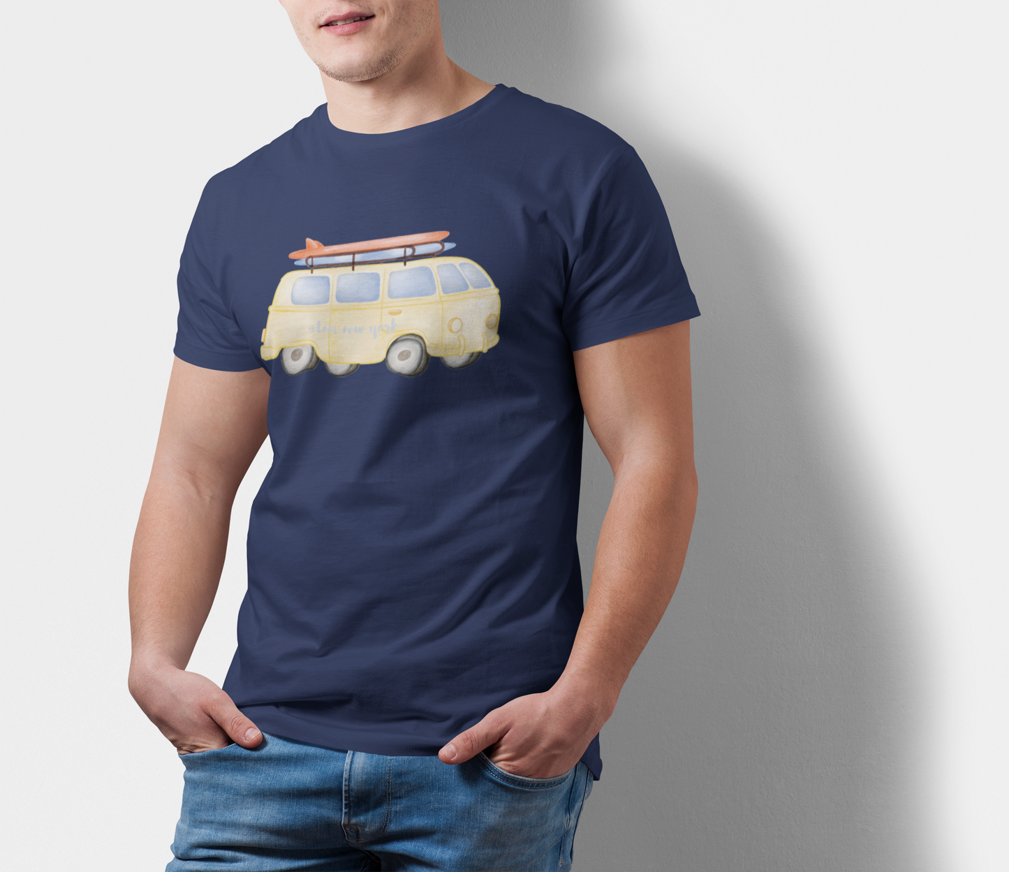 ATOM Signature Summer Vibes Navy Blue T-Shirt For Men