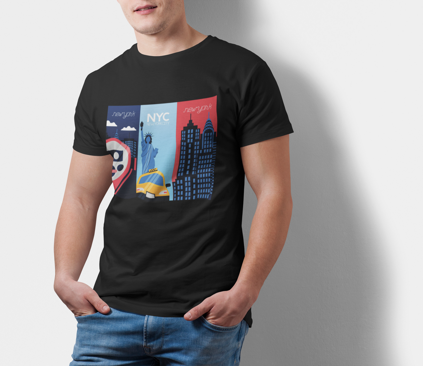 ATOM Signature New York City Black T-Shirt For Men