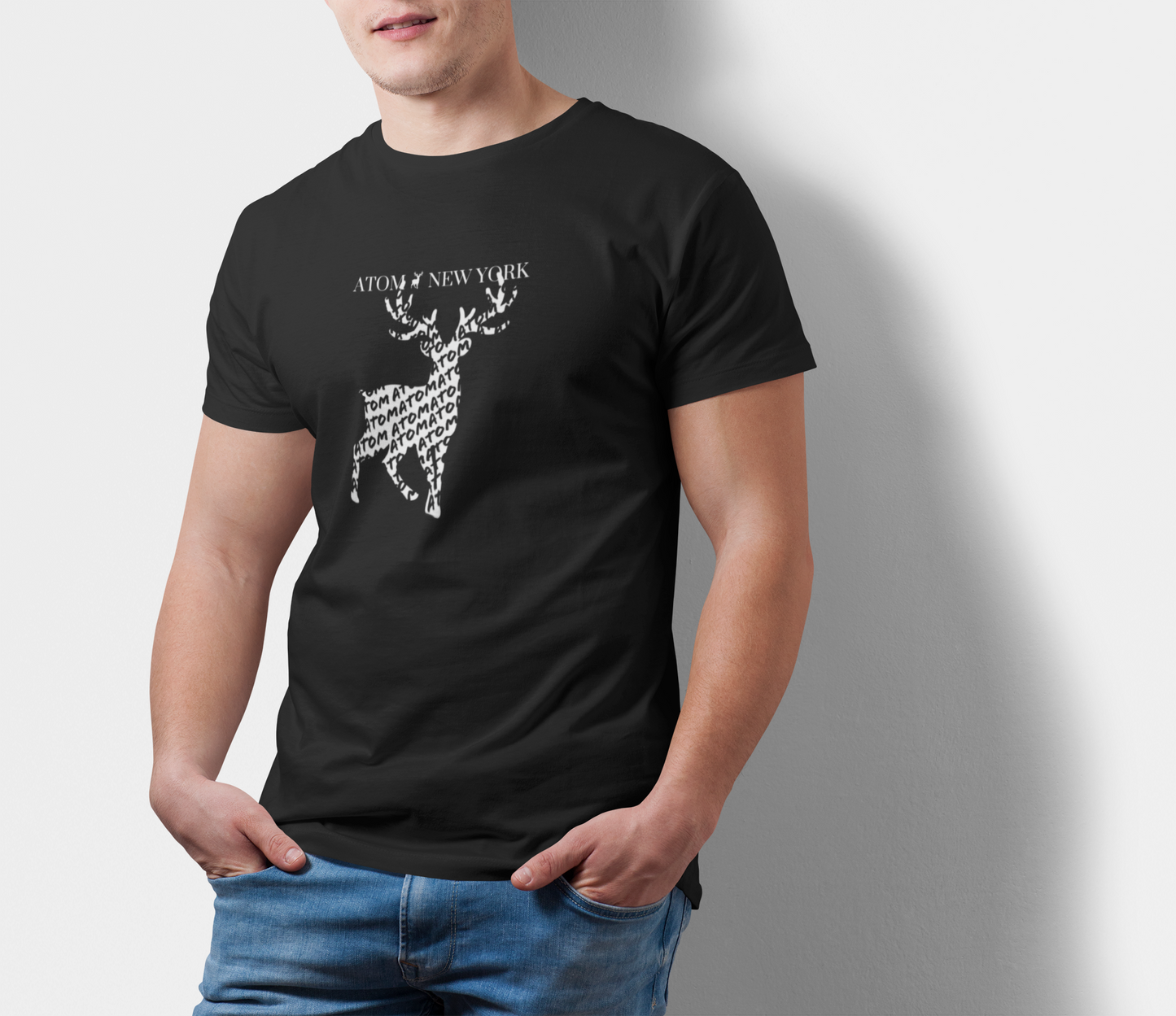 Atom New York Signature Netted Signature BLACK T-Shirt For Men