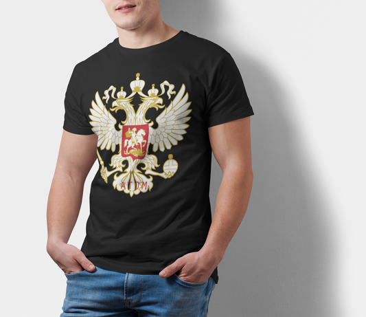 ATOM Russia Mascot Black T-Shirt For Men