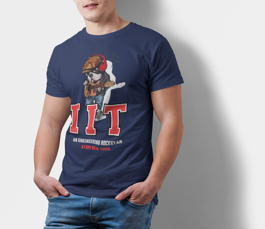 ATOM New York IIT Navy Blue T-Shirt For Men