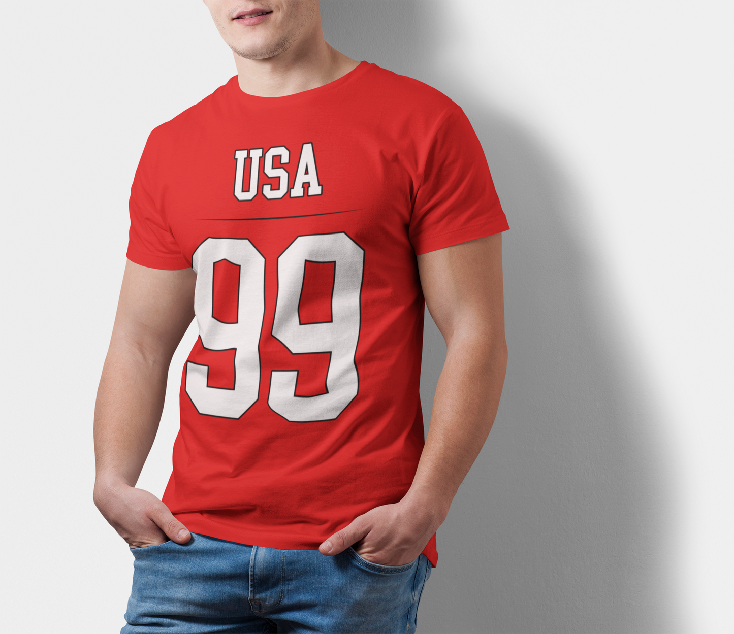 ATOM Signature USA 99 Red T-Shirt For Men